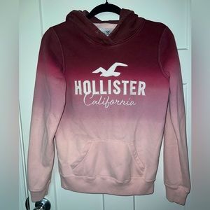 Hollister California hoodie with embroidered logo seagull ombré pink size small